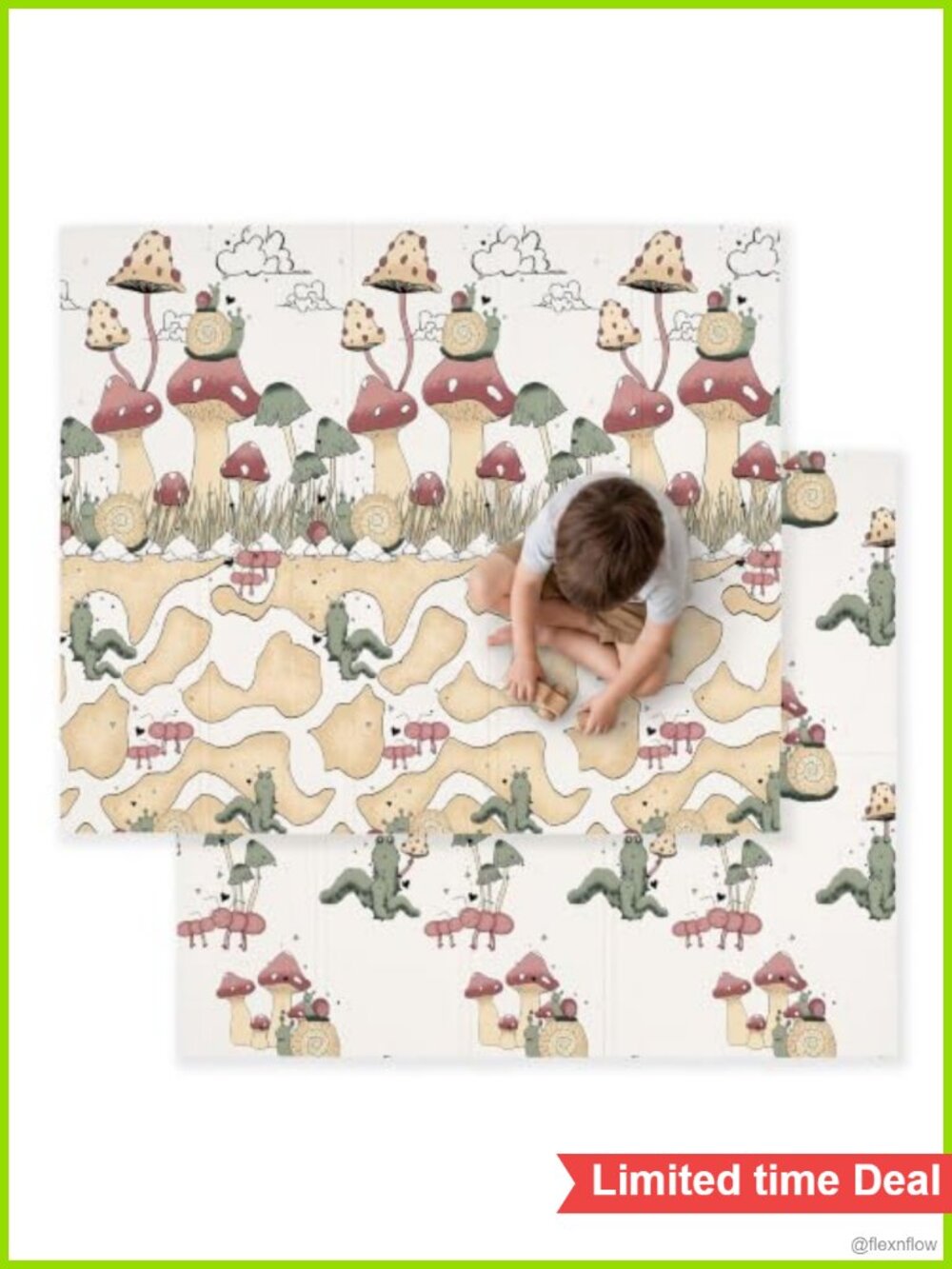 Foldable Foam Baby Play Mat Floor Double-Sided 70x59 Inch Waterproof